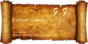 Fetter Fanni névjegykártya